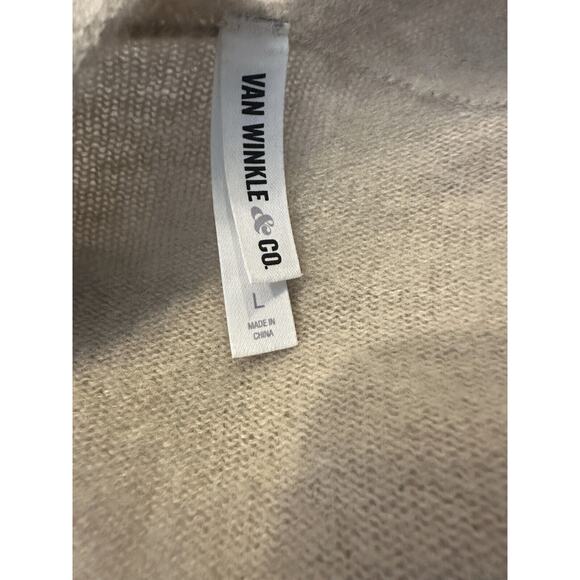 Van Winkle & Co. Long Sleeve Open Front Cashmere Duster Long Cardigan Tan Large - Picture 10 of 11